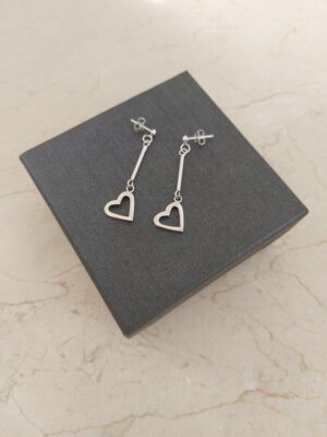 925 SREBRNE KOLCZYKI SERCE 925 DEDYKACJA K55