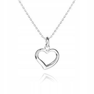 925 SREBRNY ŁAŃCUSZEK 50 CM SERCE DEDYKACJA A5Z57