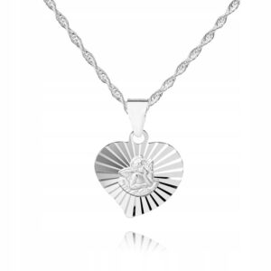 ! 925 SREBRNY ŁAŃCUSZEK 40cm SERCE DEDYKACJA S1Z50