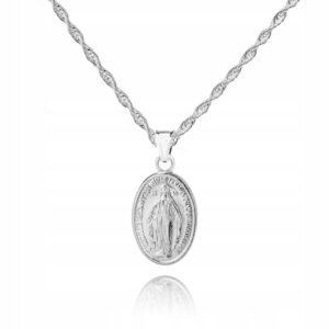 925 Srebrny łańcuszek medalik DEDYKACJA 40cm S1M17