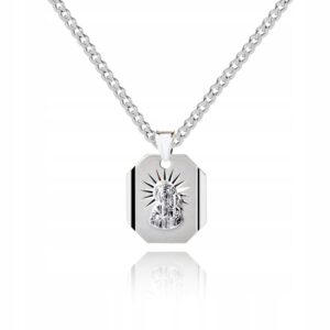 925 Srebrny łańcuszek medalik DEDYKACJA 40 cm LM40