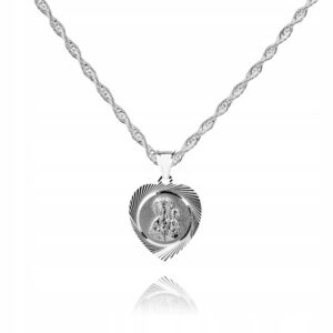 925 Srebrny łańcuszek medalik DEDYKACJA 50cm S1M10