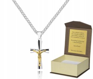 925 Silver Cross Chain DEDICATION 60 cm P3K6