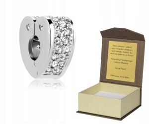 925 Charms KLIPS SERCE zawieszka srebro 925 do bransolet modułowych C73