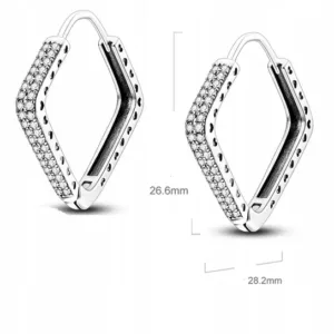 Srebrne kolczyki ROMBY CYRKONIE K204