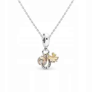 Srebrny łańcuszek naszyjnik 40cm NA SZCZĘŚCIE LC23