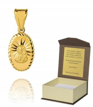 Złoty medalik Matka Boska srebro pozłacane M22