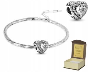 Bransoletka srebrna 18-22cm + CHARMS GRATIS BC362