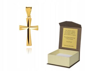 Złoty Krzyżyk srebro pozłacane K17