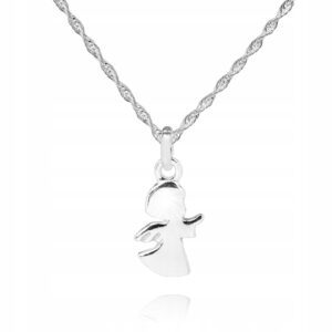 925 Srebrny łańcuszek 40cm ANIOŁEK DEDYKACJA S1Z49