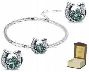 Bransoletka srebrna 18-22cm + CHARMS PODKOWA BC292