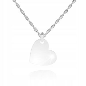 925 SREBRNY ŁAŃCUSZEK 40 cm SERCE DEDYKACJA S1Z58