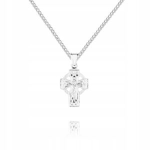 Srebrny łańcuszek + KRZYŻYK PRAWOSŁAWNY 60cm P3K28