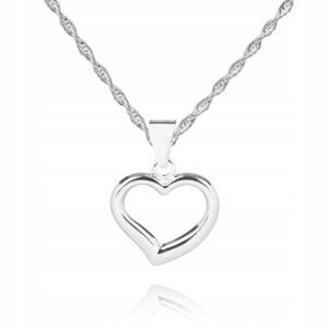 925 SREBRNY ŁAŃCUSZEK 40 cm SERCE DEDYKACJA S1Z57