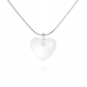 925 Srebrny łańcuszek 40 cm SERCE DEDYKACJA L1Z51