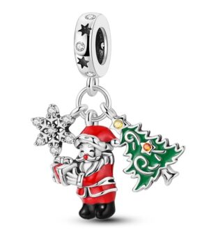 CHARMS srebro Święta Mikołajki prezent Mikołaj do bransolet zawieszka C536