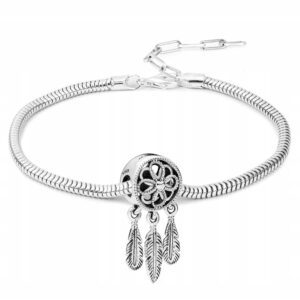 Bransoletka srebrna + CHARMS ŁAPACZ SNÓW 18 - 22 CM + GRATIS DEDYKACJA B139