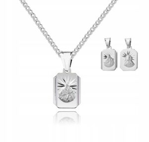 925 Srebrny łańcuszek medalik DEDYKACJA 40 cm LM36