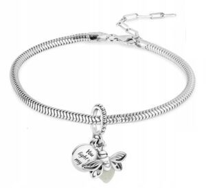 Bransoletka srebrna 18-22cm + CHARMS ŚWIETLIK BC27