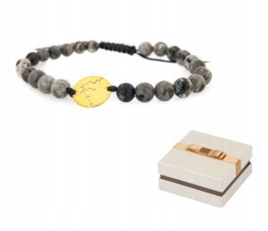 Bransoletka Wodnik, Złoto Połączone z Jaspisem BZ19