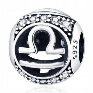 Charms do bransolet modułowych zawieszka znak zodiaku Waga srebro C514