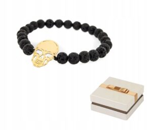 Złoto 585 Bransoletka Ze Złotą Czaszką 14 karatów BZ35