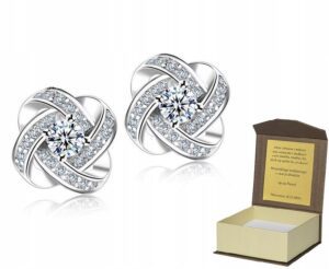 Srebrne kolczyki CYRKONIE sztyfty srebro próby 925 K270