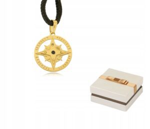 Naszyjnik Zawieszka Złoty Kompas z Runami Odyna  próba 585  ZN09